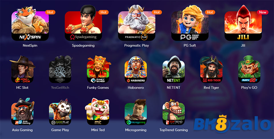 Nhà cung cấp slot game tại Bk8 Nhà cung cấp slot game tại Bk8